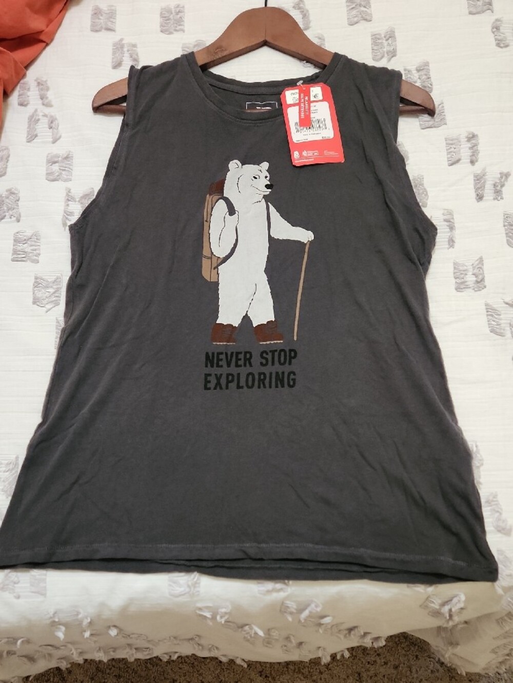 NWT, The North Face Women's Charcoal/Black Graphic Polar Bear Tank Top